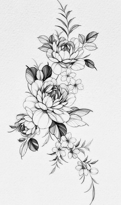 Tatuagem fineline "Floral Fineline" feita por Bruno Bicudo em São Paulo